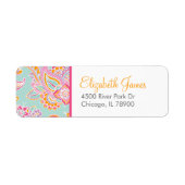 Colorful Bohemian Paisley Etiket (Voorkant)