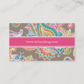 Colorful Bohemian Paisley Henna Custom Monogram Visitekaartje (Achterkant)