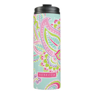 Colorful Bohemian Paisley Monogram Thermosbeker