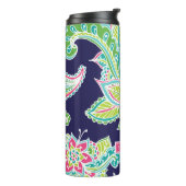 Colorful Bohemian Paisley Monogram Thermosbeker (Gedraaid links)