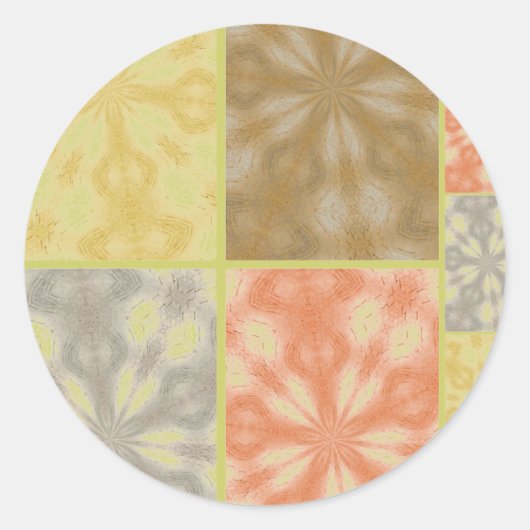 Colorful Bohemian Patchwork Ronde Sticker (Voorkant)
