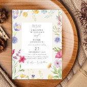 Colorful Bohemian Spring Botanical Garden Wedding Kaart