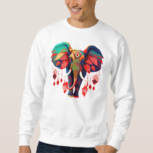 Colorful Bohemian Style Elephant Trui (Voorkant)