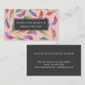 Colorful Bohemian Waterverf Feathers Patroon Visitekaartje (Voorkant / Achterkant)