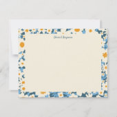 Colorful Boho Blue and White Floral Notitiekaartje (Voorkant)