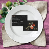 Colorful Boho Chic Black Floral RSVP
