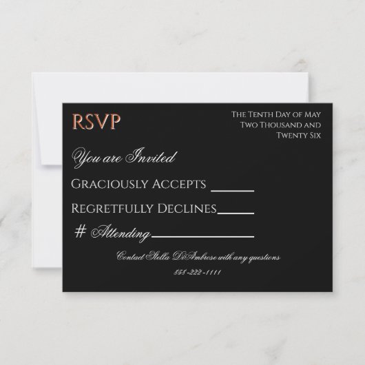 Colorful Boho Chic Black Floral RSVP (Voorkant)