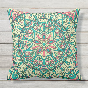 Colorful Boho Chic Floral Buitenkussen