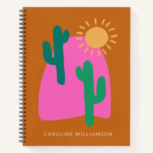 Colorful Boho Desert Cactus Art Persoonlijk Notitieboek