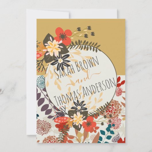 COLORFUL BOHO FLORAL KAART (Achterkant)