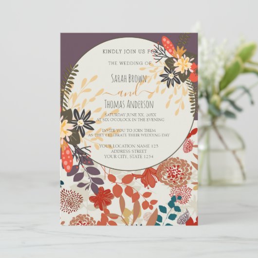 COLORFUL BOHO FLORAL KAART (Staand voorkant)