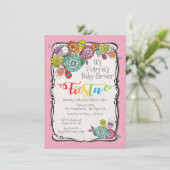Colorful Boho Floral Mexican Fiesta Baby shower Kaart (Staand voorkant)
