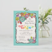 Colorful Boho Floral Mexican Fiesta Baby shower Kaart (Staand voorkant)