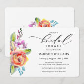 Colorful Boho Floral Waterverf Vrijgezellenfeest Kaart (Voorkant / Achterkant)