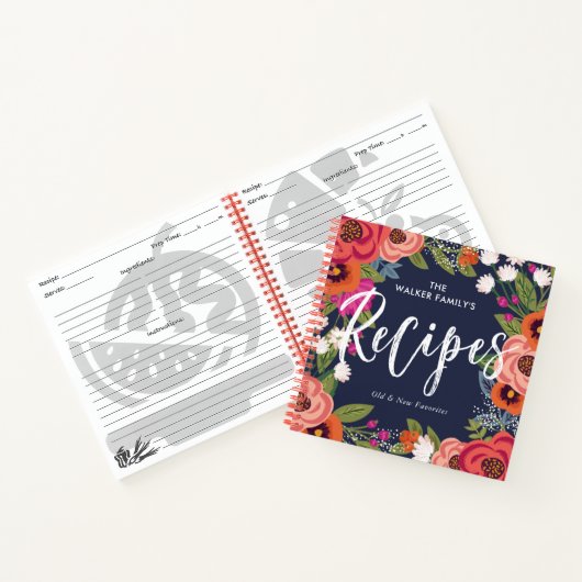 Colorful Boho Flowers Recipes Notitieboek (Binnen)