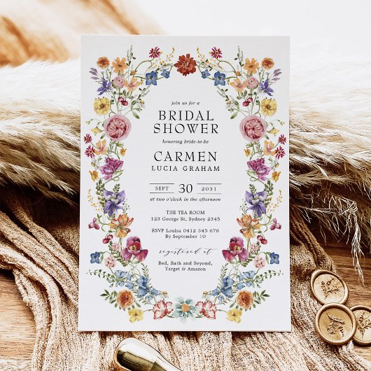 Colorful Boho Garden Flowers Vrijgezellenfeest Kaart