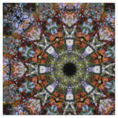 Colorful Boho Kaleidoscope Mandala Modern Hippie Stof (Close Up)