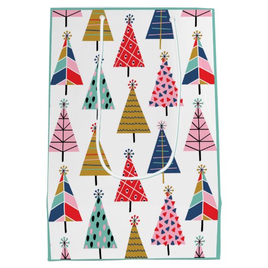 Colorful Boho kerstbomen Medium Cadeauzakje (Achterkant)