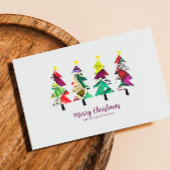 Colorful Boho kerstbomen Pattern Feestdagen Kaart