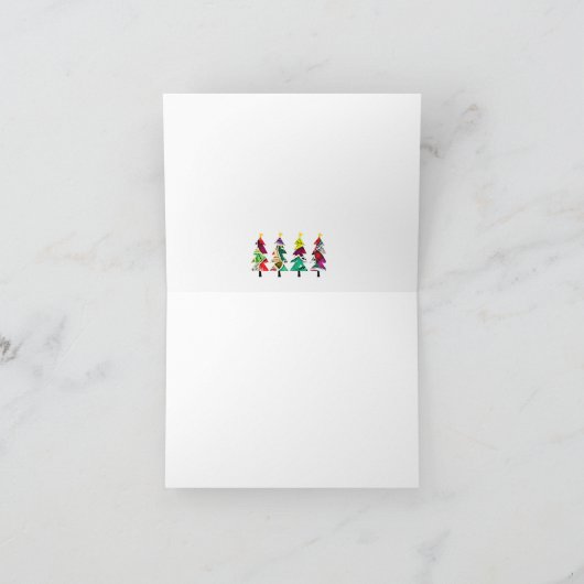 Colorful Boho kerstbomen Pattern Feestdagen Kaart (Binnen)