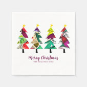 Colorful Boho kerstbomen Pattern Servet (Voorkant)