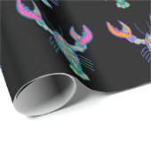 Colorful Boho Lobsters Patroon Black Cadeaupapier (Rol Hoek)