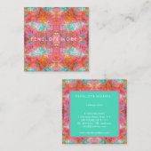 Colorful Boho Makeup Artist Vierkante Visitekaartje (Voorkant / Achterkant)