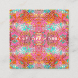 Colorful Boho Makeup Artist Vierkante Visitekaartje