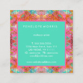 Colorful Boho Makeup Artist Vierkante Visitekaartje (Achterkant)