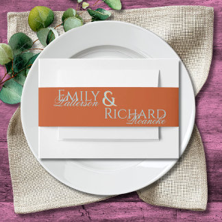 Colorful Boho Minimalist Orange & Teal Chic Uitnodigingen Wikkel