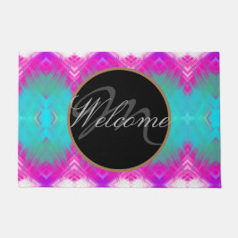 Colorful Boho Monogramed Welcome Deurmat