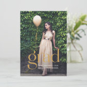 Colorful Boho Pattern Photo Afstuderen Invitation Kaart (Staand voorkant)