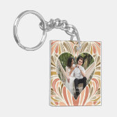 Colorful Boho Print Heart Foto Sleutelhanger (Voorkant Links)