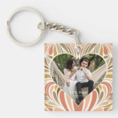 Colorful Boho Print Heart Foto Sleutelhanger (Voorkant)