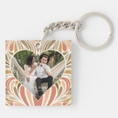 Colorful Boho Print Heart Foto Sleutelhanger (Achterkant)