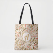Colorful Boho Print met Monogram Tote Bag (Voorkant)