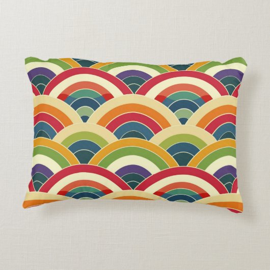 Colorful Boho Rainbow Accent Kussen (Achterkant)