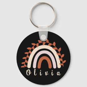 Colorful Boho Rainbow met een persoonlijke naam Sleutelhanger