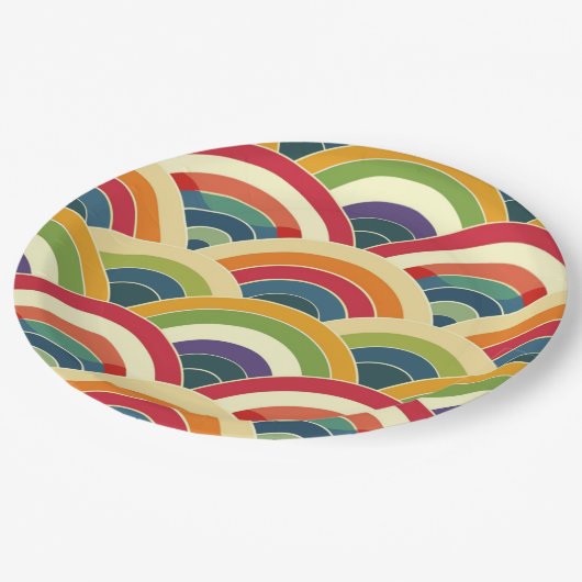 Colorful Boho Rainbow Papieren Bordje (Gekanteld)