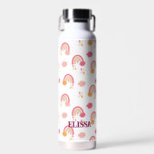 Colorful Boho Rainbow Pattern, gepersonaliseerd Waterfles (Voorkant)