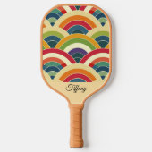 Colorful Boho Rainbow Pickleball Paddle (Voorkant)