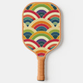 Colorful Boho Rainbow Pickleball Paddle (Achterkant)