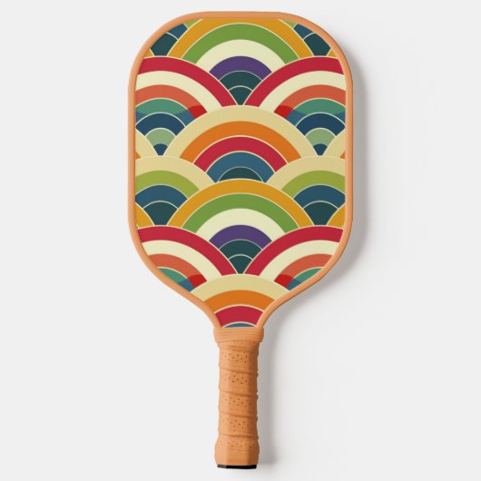 Colorful Boho Rainbow Pickleball Paddle (Achterkant)