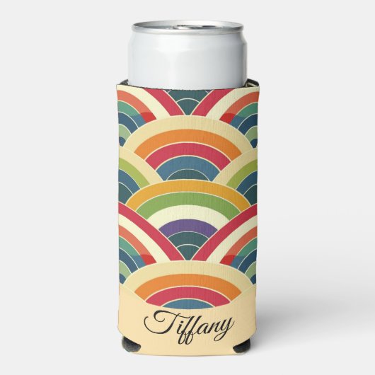 Colorful Boho Rainbow Seltzer Blikjeskoeler (Seltzer Voorkant)