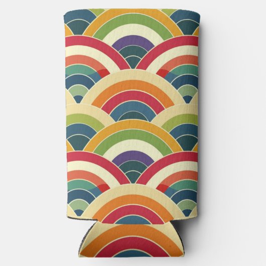 Colorful Boho Rainbow Seltzer Blikjeskoeler (Achterkant)