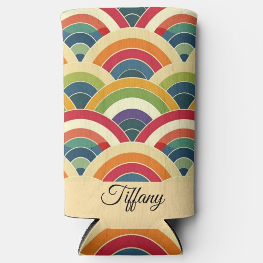 Colorful Boho Rainbow Seltzer Blikjeskoeler (Voorkant)