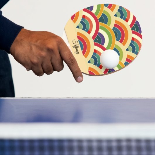 Colorful Boho Rainbow Tafeltennisbatje (Insitu)