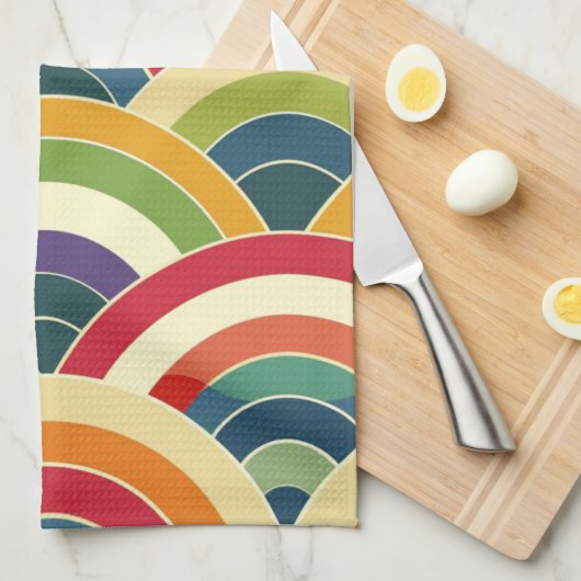 Colorful Boho Rainbow Theedoek (Quarter Fold)