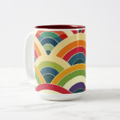 Colorful Boho Rainbow Tweekleurige Koffiemok (Voorkant links)