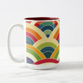 Colorful Boho Rainbow Tweekleurige Koffiemok (Links)